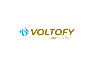 Logo Voltofy mit Claim Prisma links färbig RGB groß